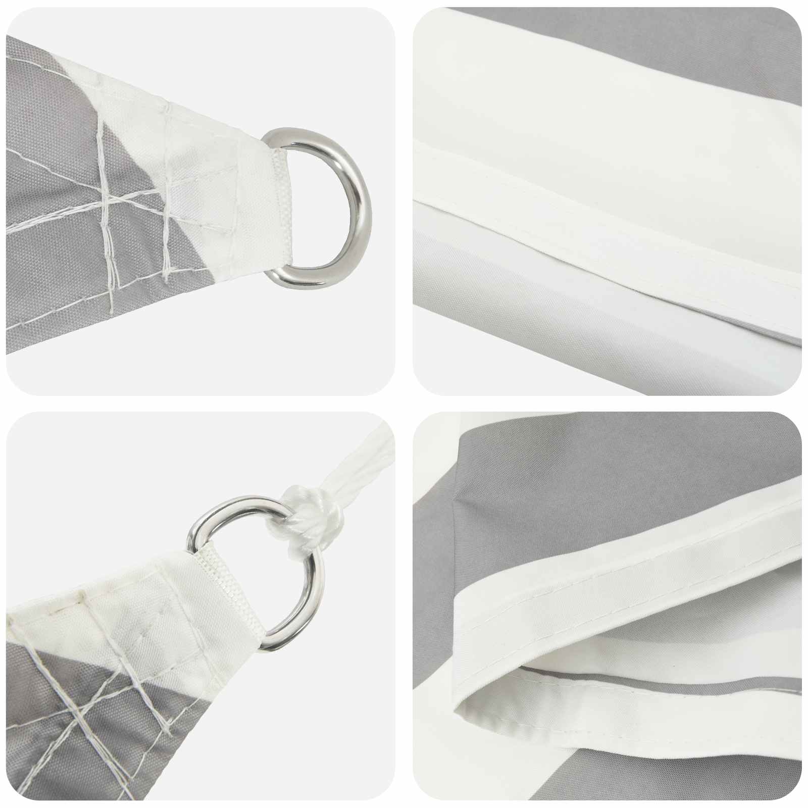 Vela de sombra solar cinza claro e branco 4,5 × 3 m