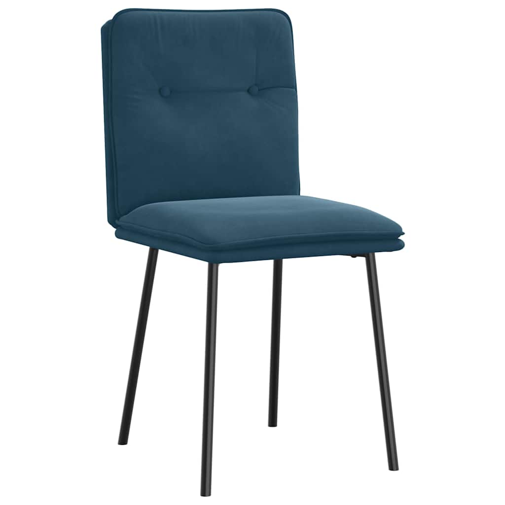 Cadeiras de jantar 6 pcs veludo azul