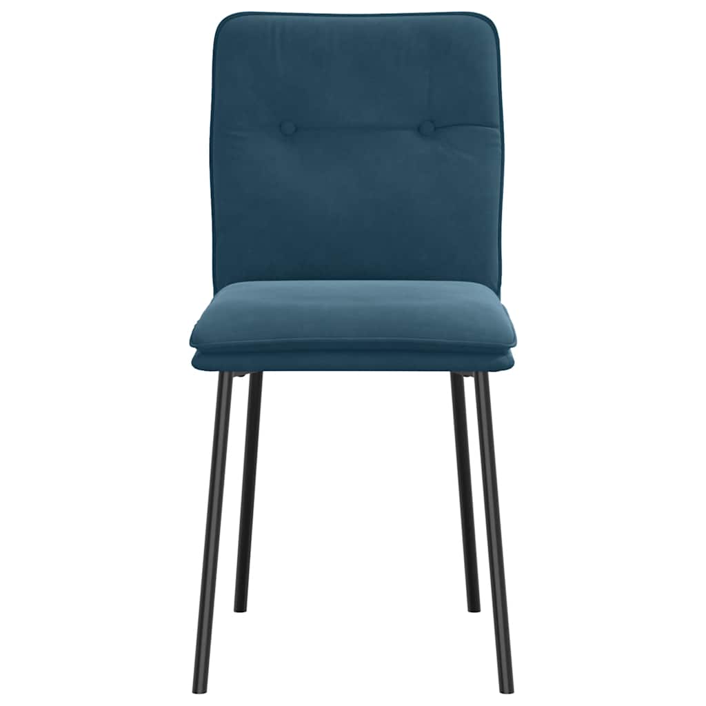 Cadeiras de jantar 6 pcs veludo azul