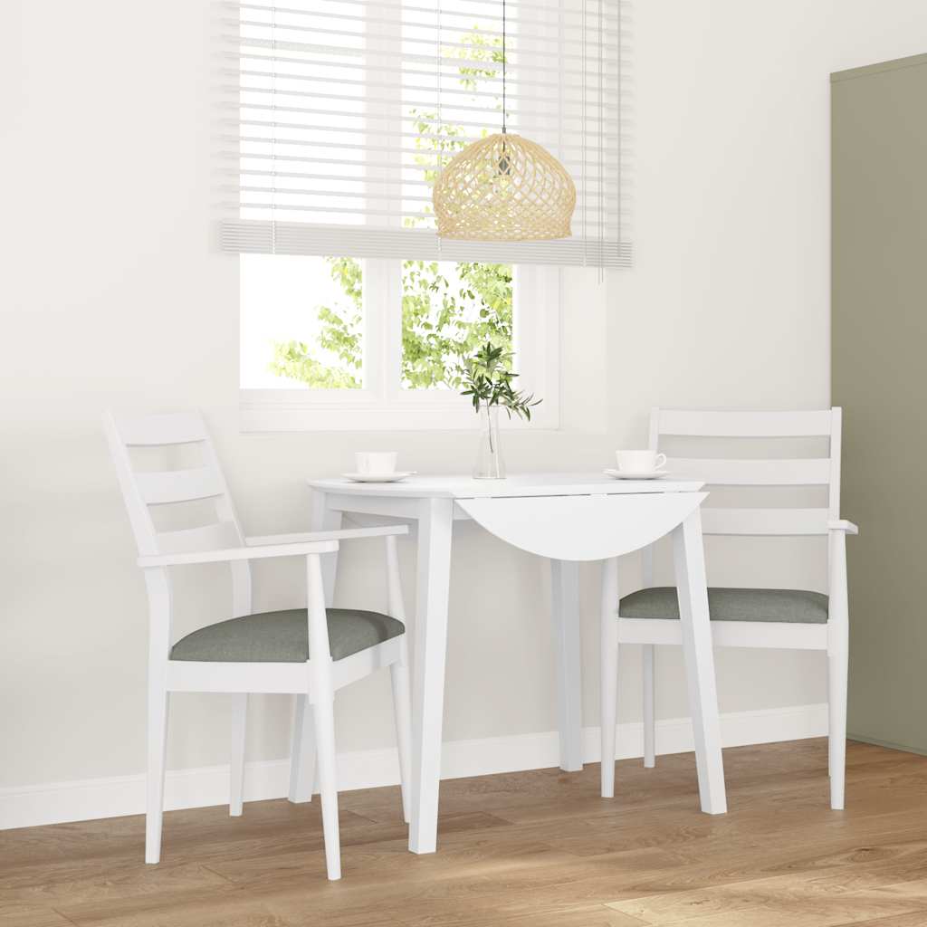 Cadeiras de jantar com almofadões 2 pcs madeira maciça branco