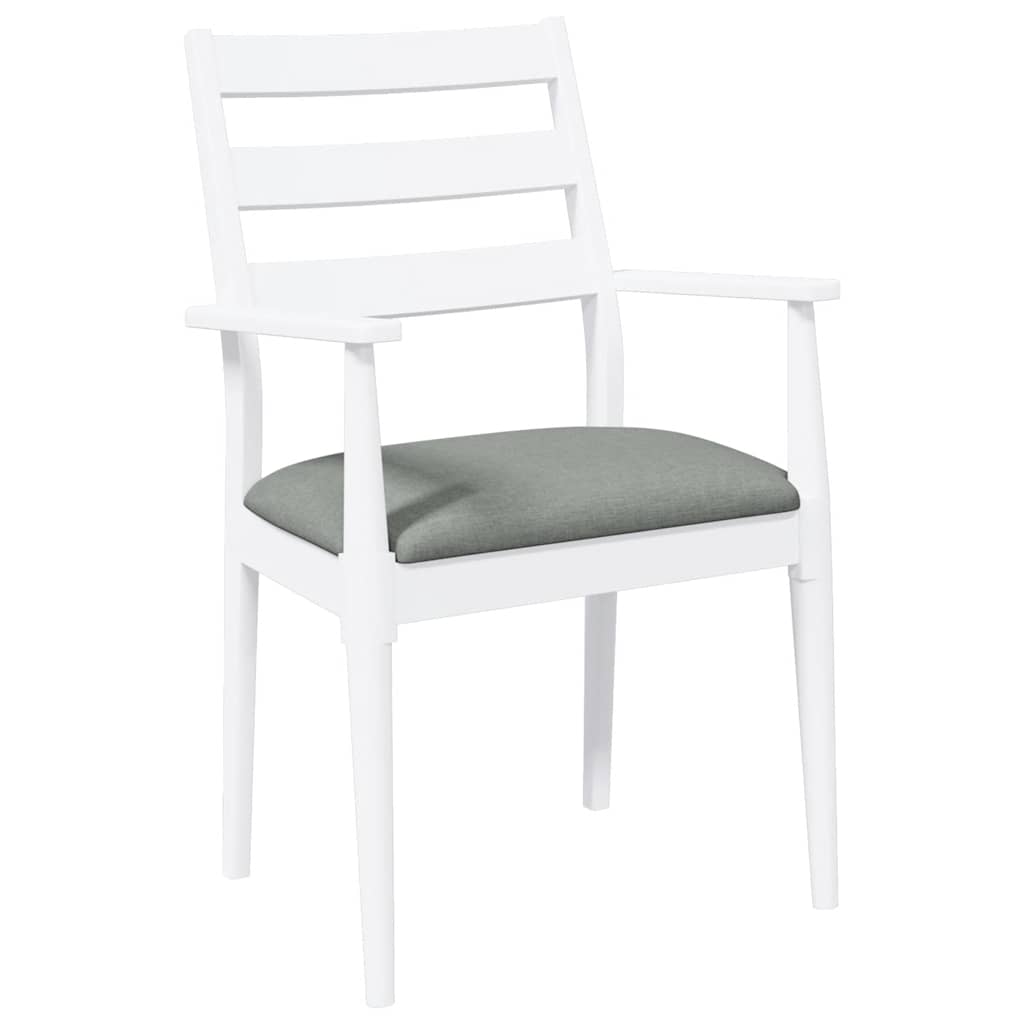 Cadeiras de jantar com almofadões 2 pcs madeira maciça branco