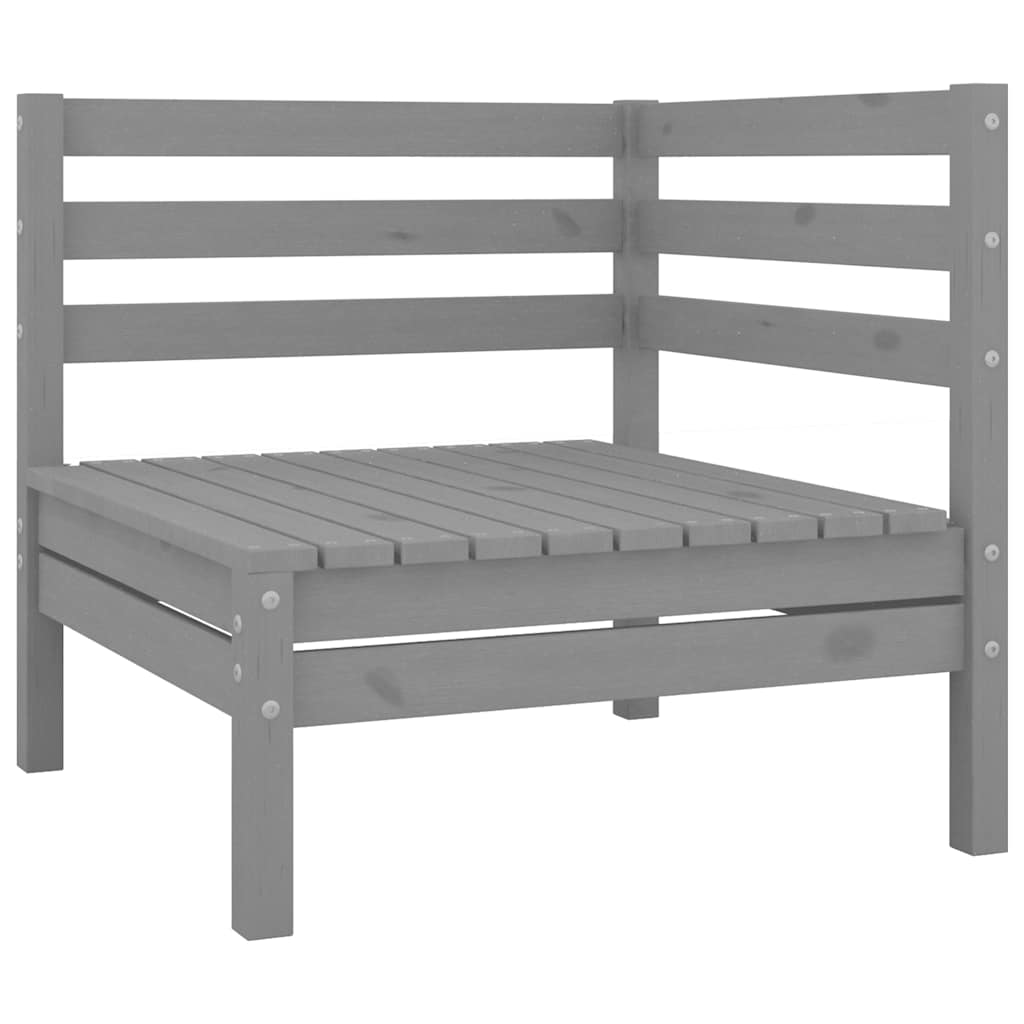 5 Pcs conjunto lounge de jardim pinho maciço cinzento
