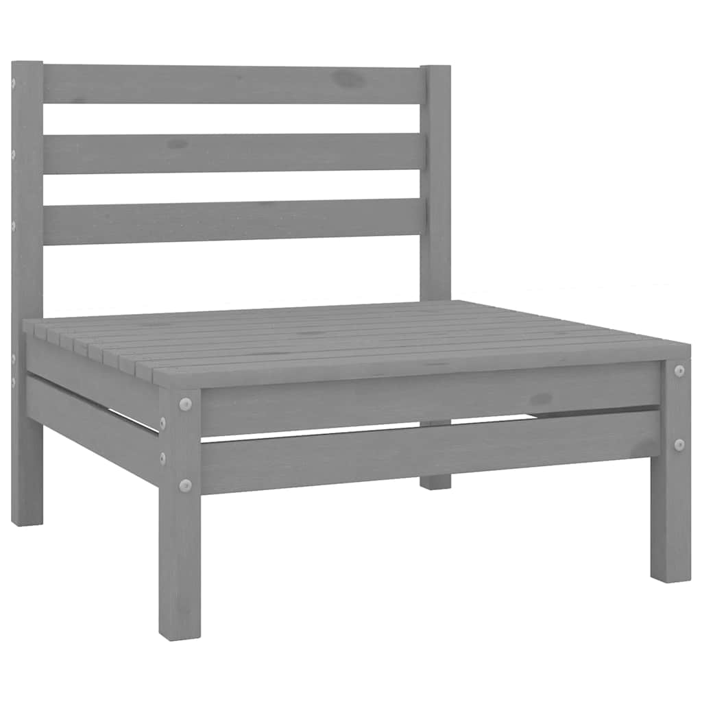 5 Pcs conjunto lounge de jardim pinho maciço cinzento
