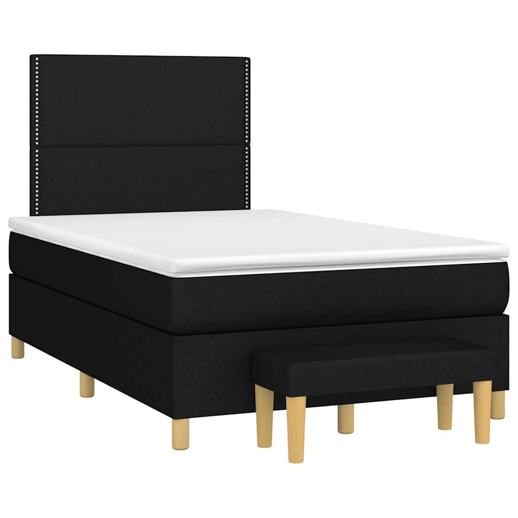 Cama com molas/colchão 120x200 cm tecido preto