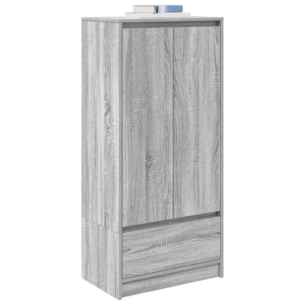 Armário com gaveta 55,5x34x119,5 cm cinzento sonoma