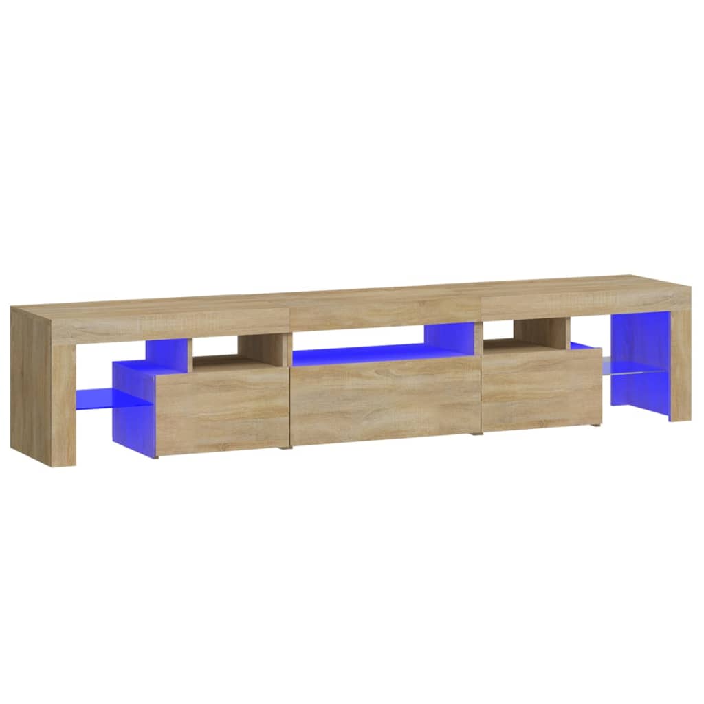 Móvel de TV com luzes LED 200x36,5x40 cm carvalho sonoma