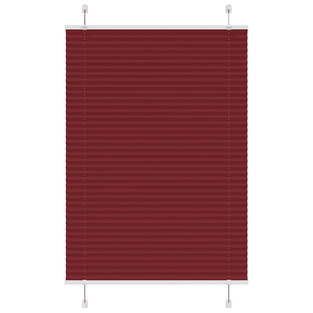 Plissado cego bordéus vermelho 85x150 cm largura tecido