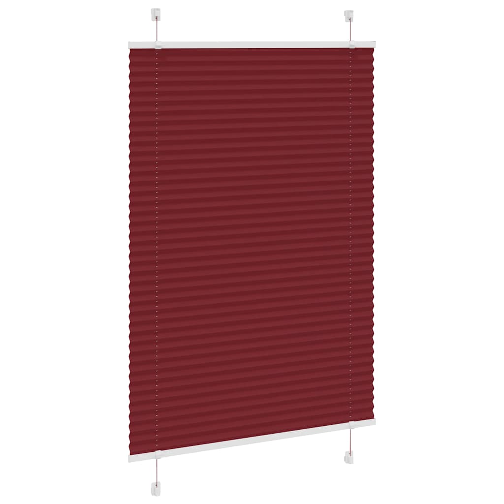 Plissado cego bordéus vermelho 85x150 cm largura tecido