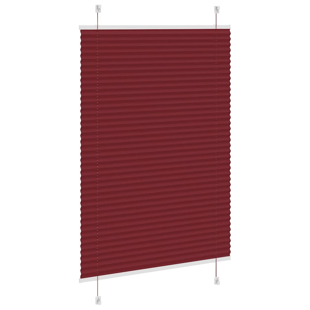Plissado cego bordéus vermelho 85x150 cm largura tecido