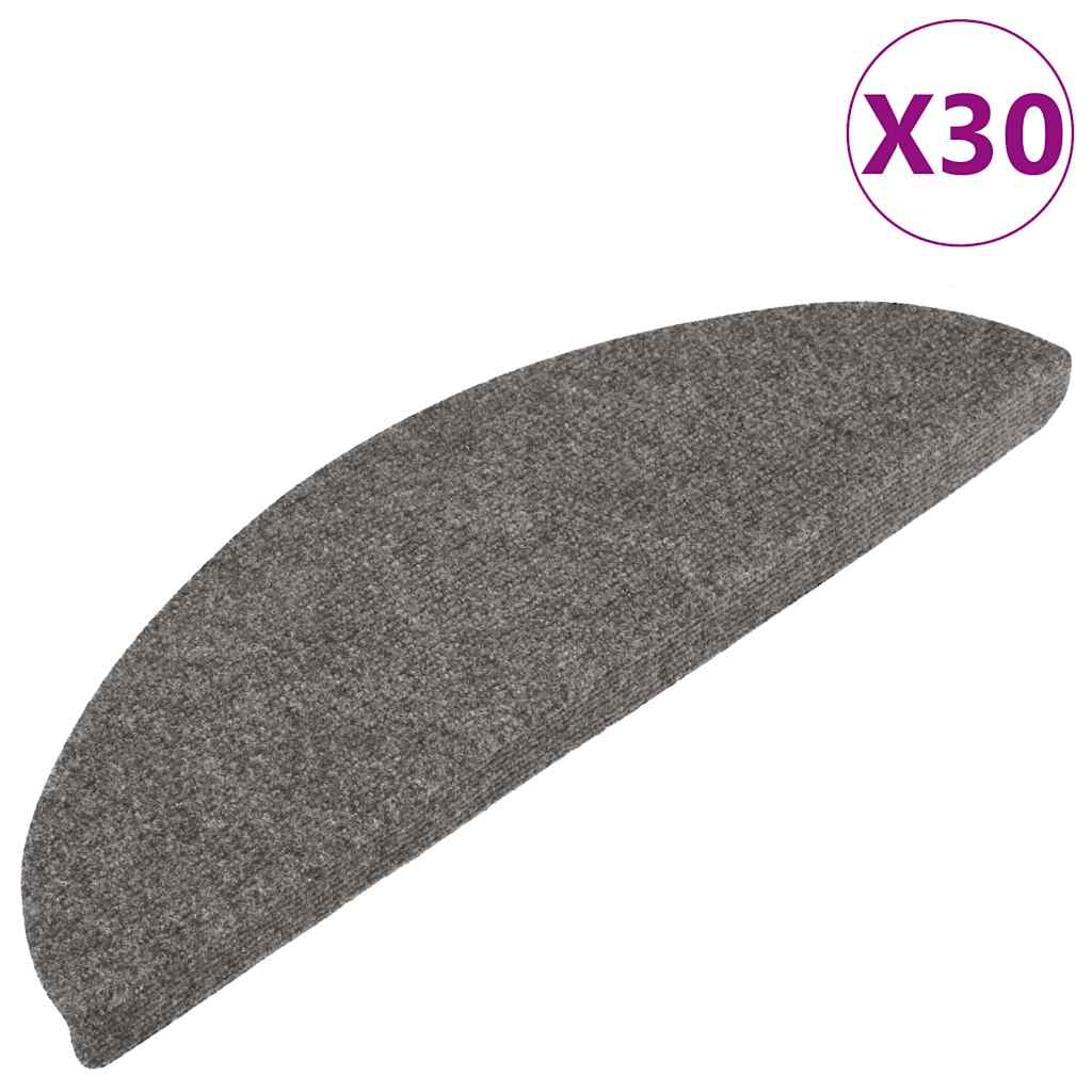 Tapetes de escada adesivos 30 pcs 56x17x3 cm cinzento