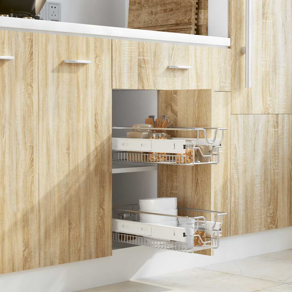 Cestos de arame extraíveis 2 pcs 300 mm prateado