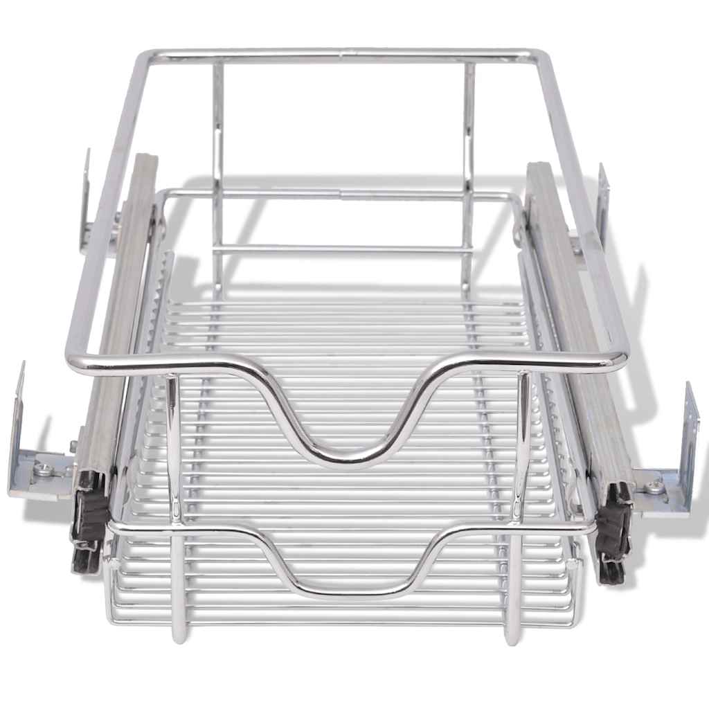 Cestos de arame extraíveis 2 pcs 300 mm prateado