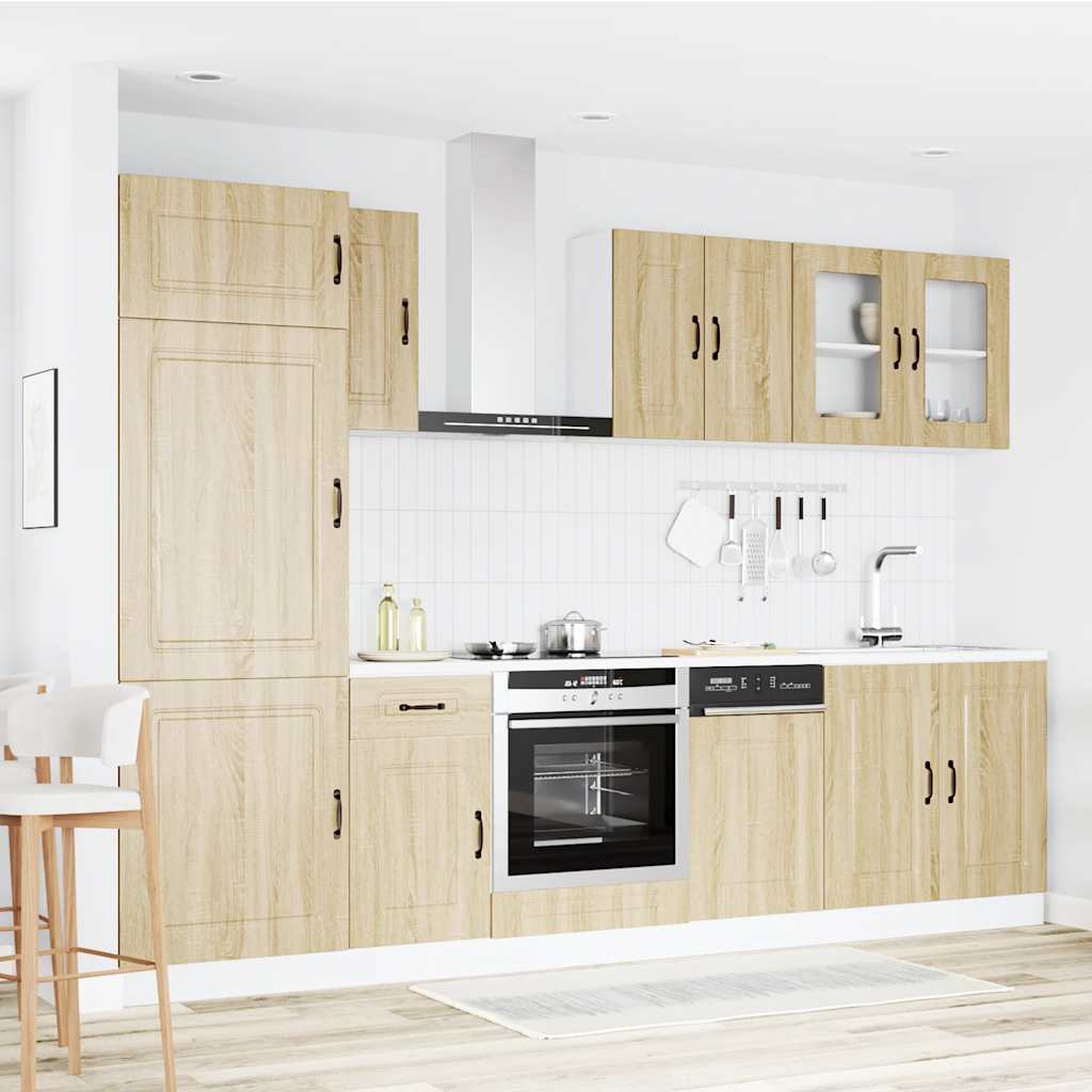 8 Peças armário de cozinha conjunto kalmar sonoma carvalho