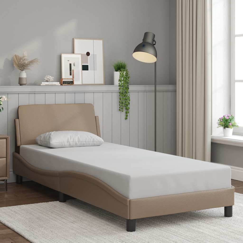 Estrutura de cama dover couro artif. 80x200 cm cappuccino