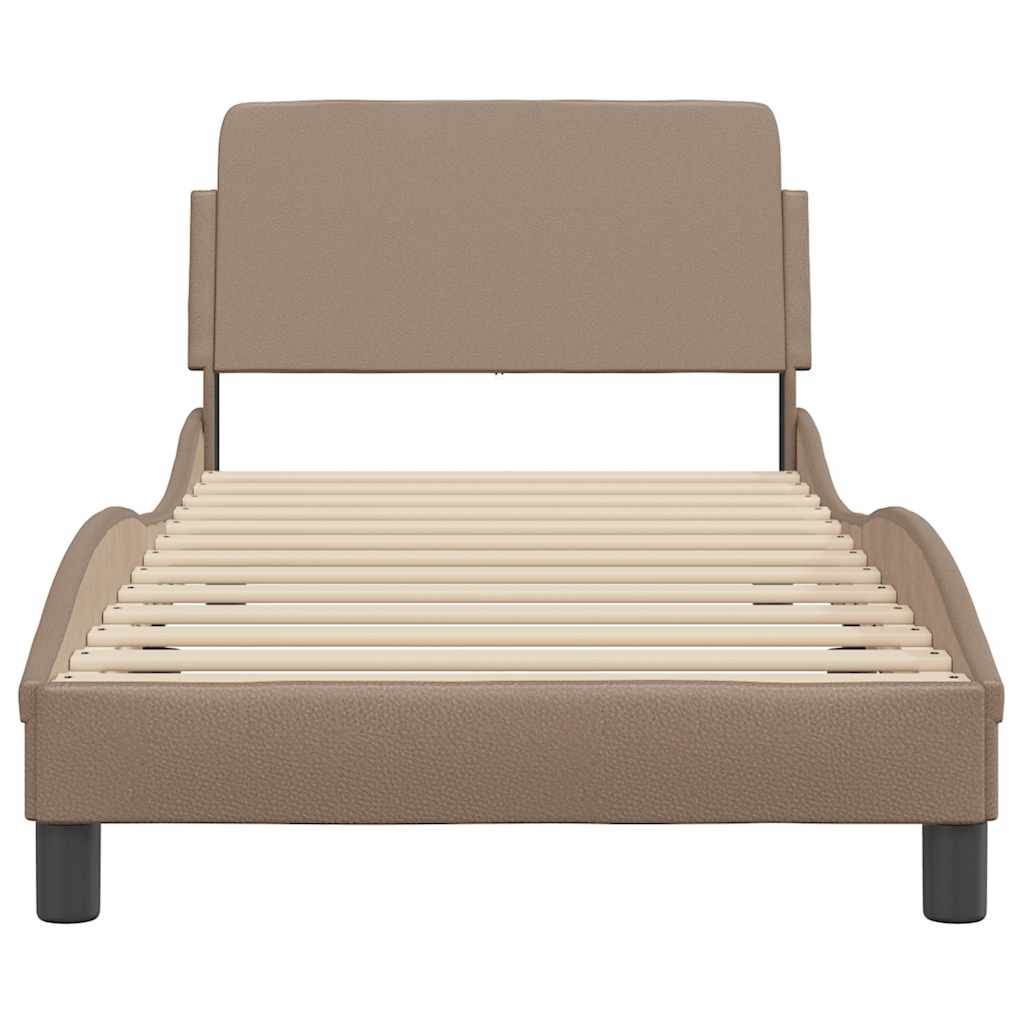 Estrutura de cama dover couro artif. 80x200 cm cappuccino