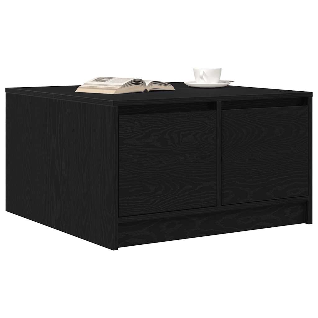 Mesa de centro com gavetas 70,5x70x40 cm carvalho preto