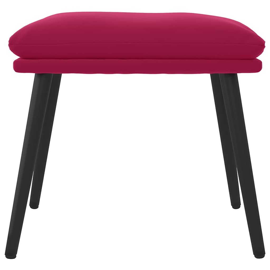 Apoio de pés 45x29,5x35 cm veludo vermelho tinto