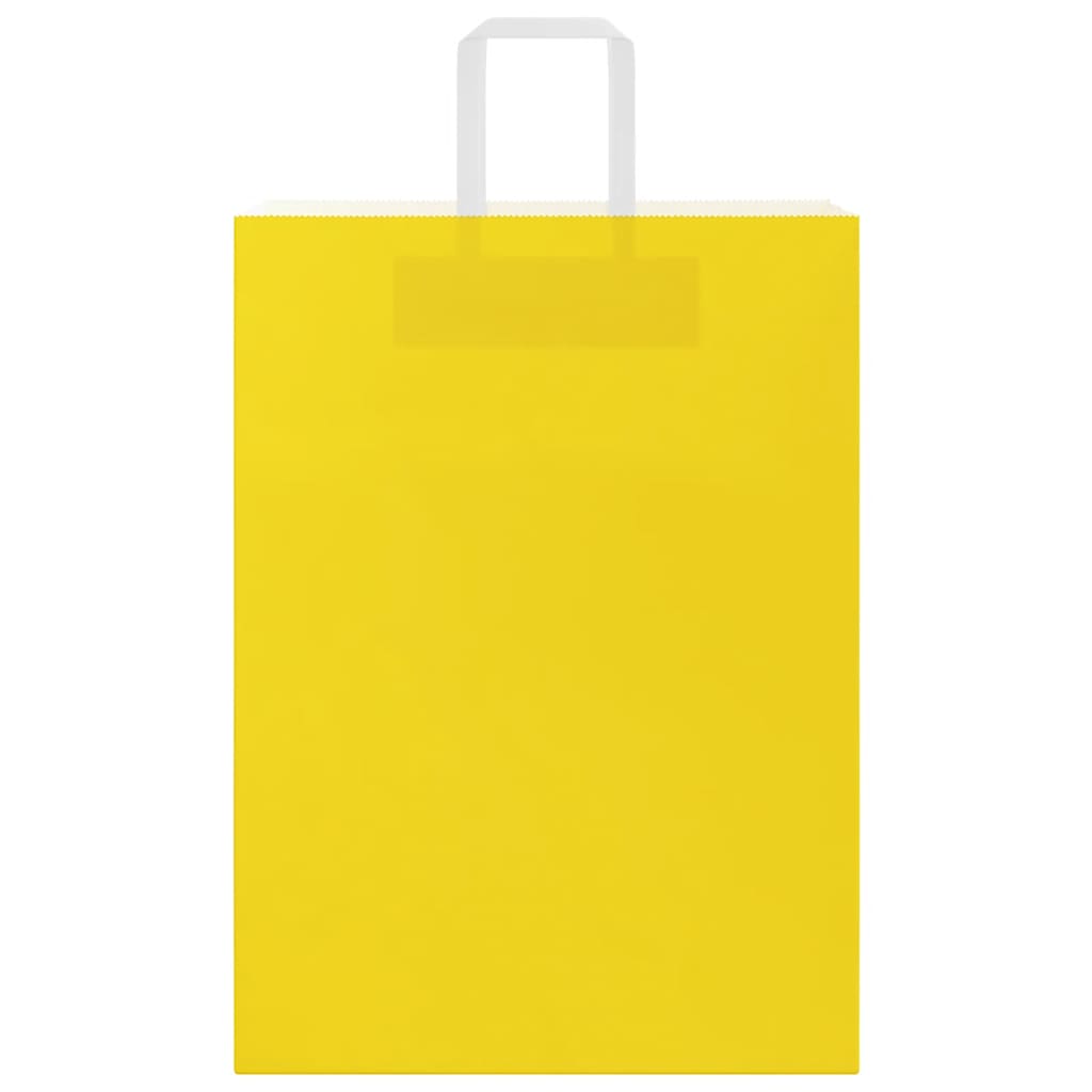 Sacos de papel 50 unid com alças amarelo 32x17x44 cm