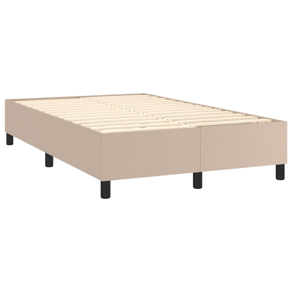 Estrutura de cama com molas 120x200 cm couro artificial cappuccino
