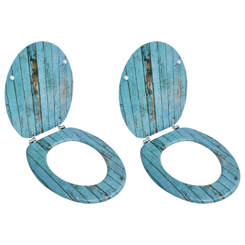 Assentos de sanita com tampas 2 pcs MDF madeira velha