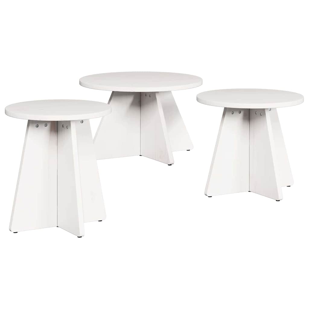 Mesa de centro 3 unid. branco 49 x 49 x 30 cm
