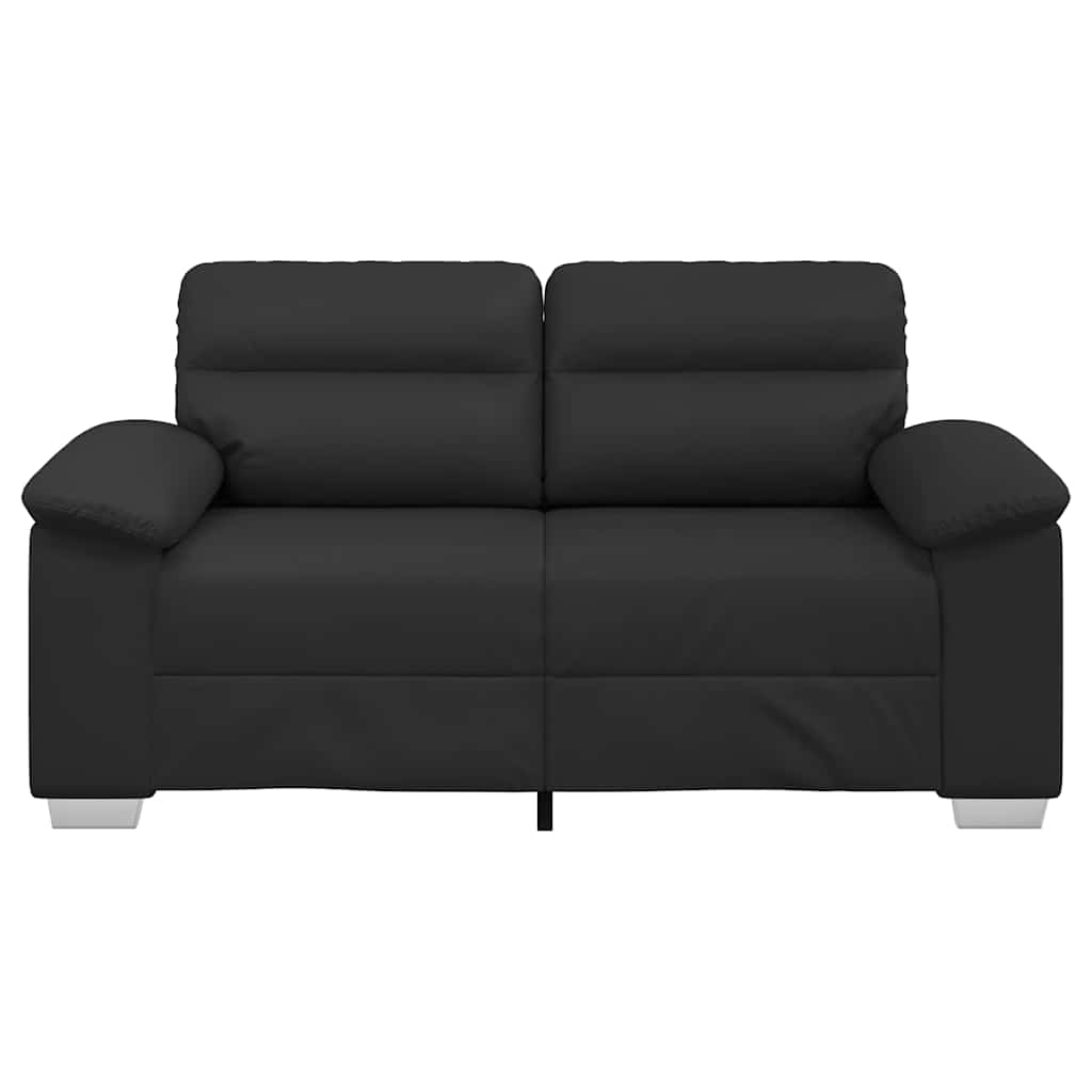 Sofá de 2 lugares preto 160x81x84 cm couro sintético