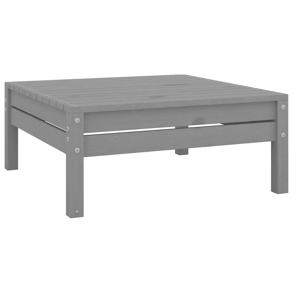 7 Pcs conjunto lounge de jardim pinho maciço cinzento