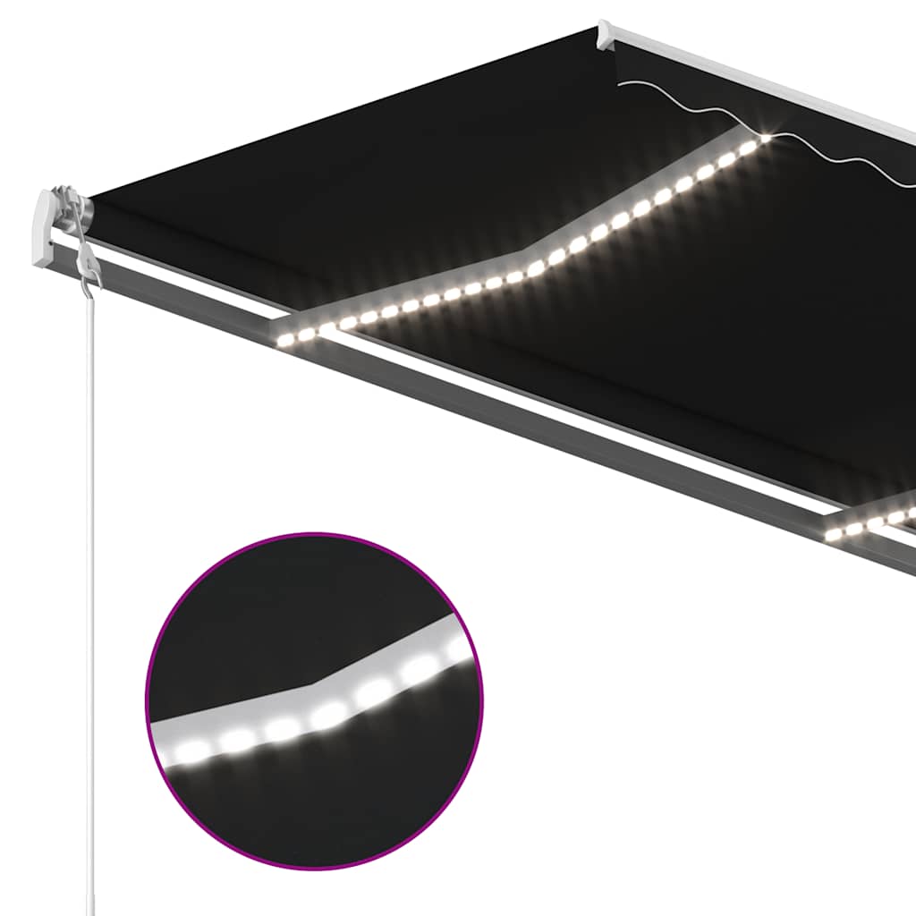 Toldo automático com LED e sensor de vento 350x250 cm antracite