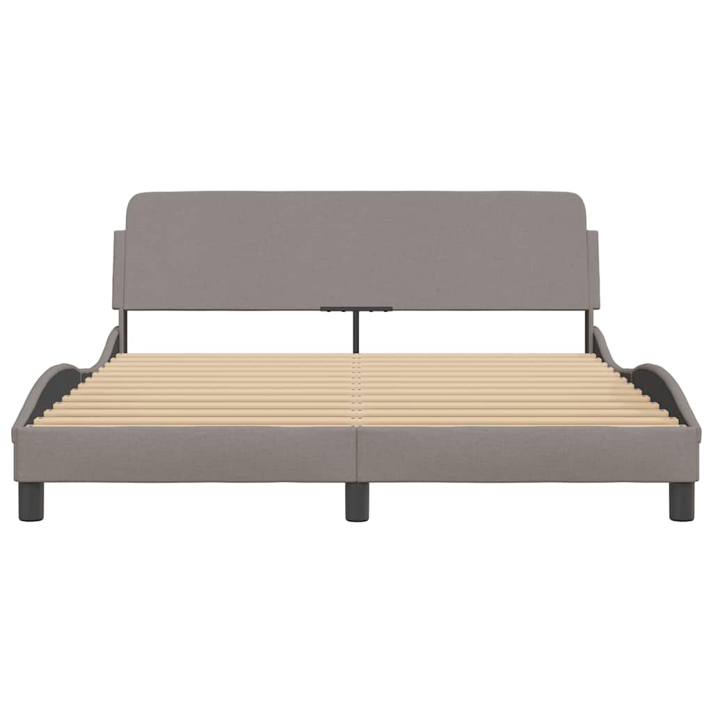 Estrutura de cama dover 160x200 cm tecido castanho-acinzentado