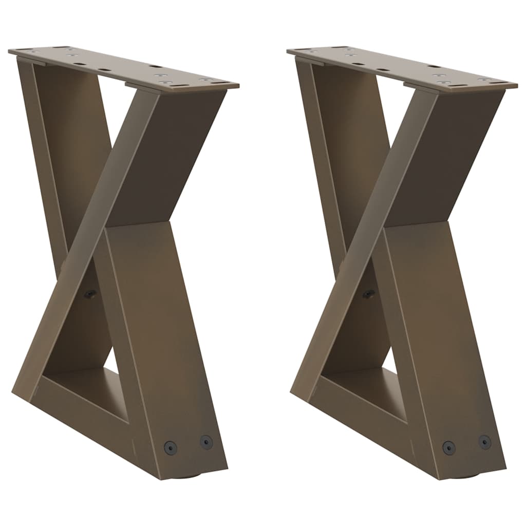 Pés para mesa de centro 2 peças aço natural 40x(30-31,3) cm aço