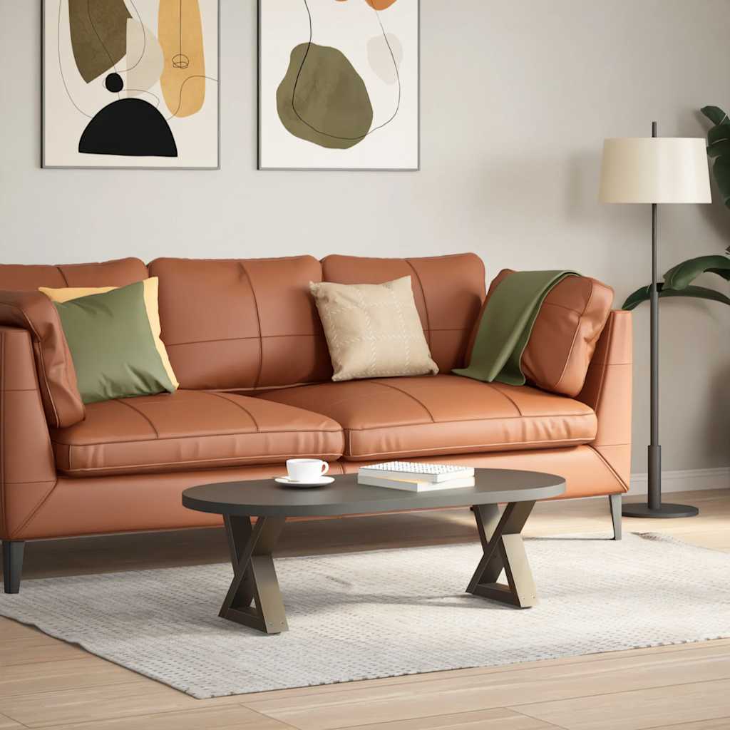 Pés para mesa de centro 2 peças aço natural 40x(30-31,3) cm aço