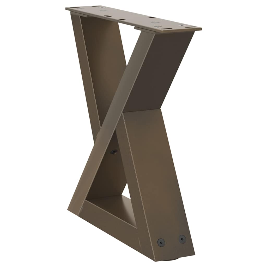 Pés para mesa de centro 2 peças aço natural 40x(30-31,3) cm aço