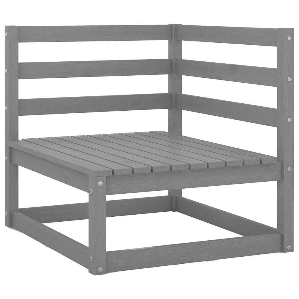 6 Pcs conjunto lounge de jardim pinho maciço cinzento