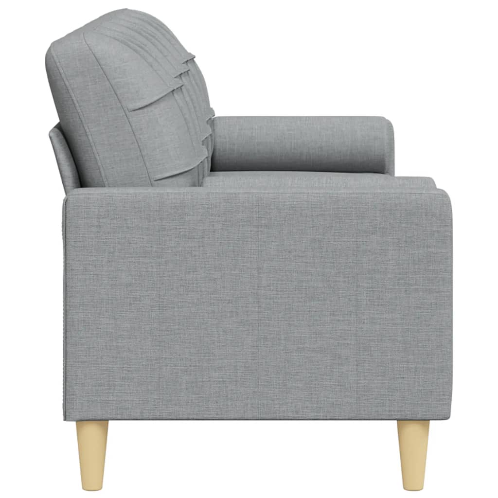 Sofá 3 lug. c/ almofadas decorativas 210 cm tecido cinza-claro