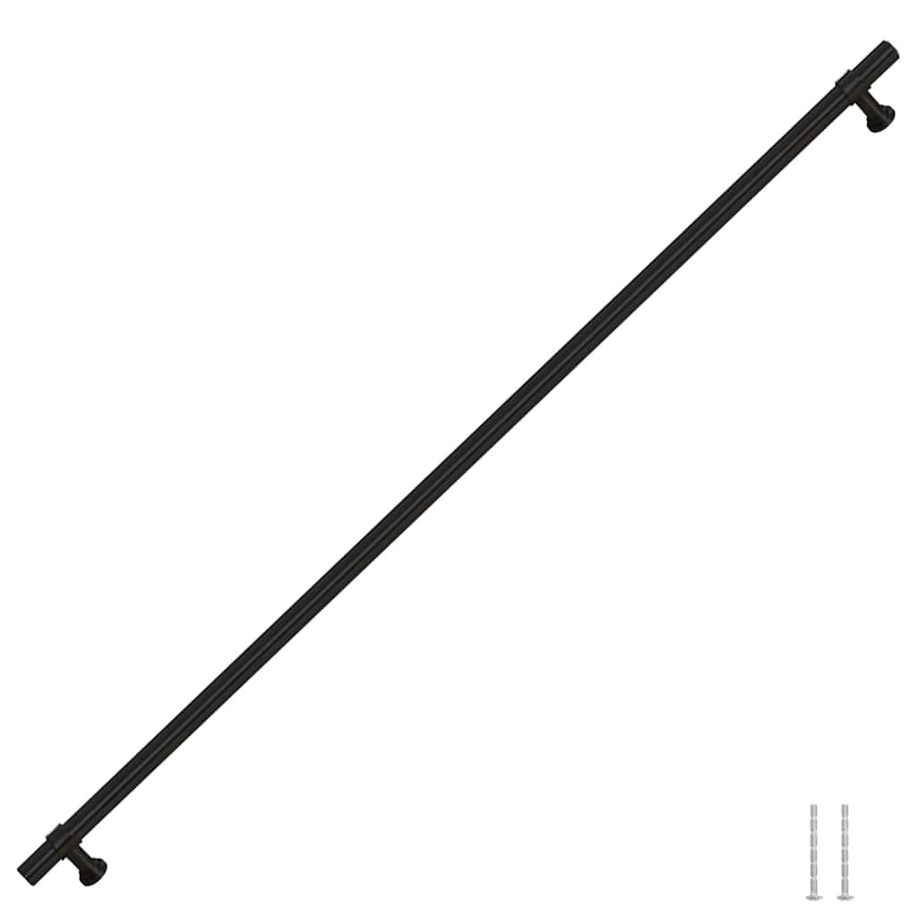 Puxadores para móveis 5 pcs 480 mm aço inoxidável preto