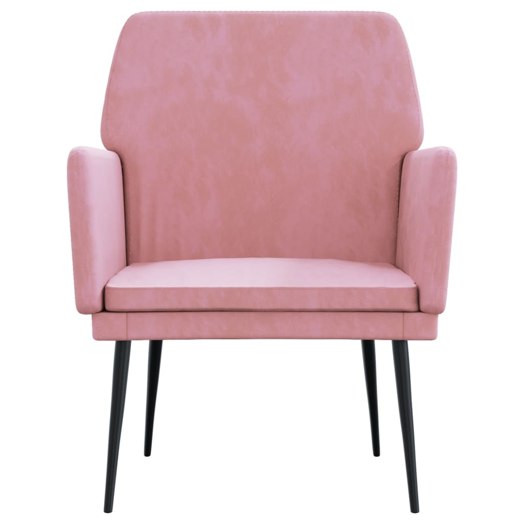 Cadeira c/ apoio de braços 62x79x79 cm veludo rosa