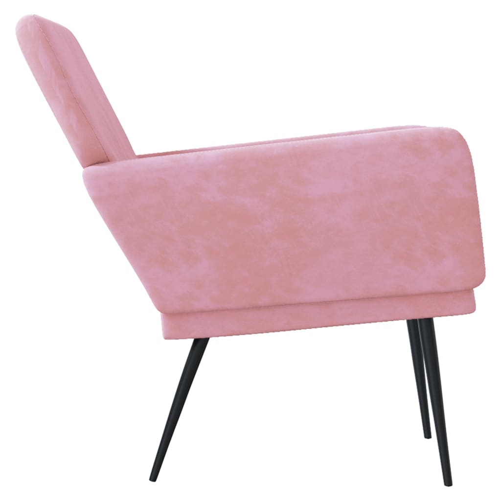Cadeira c/ apoio de braços 62x79x79 cm veludo rosa