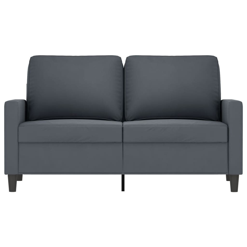 Sofá de 2 lugares 120 cm veludo cinza-escuro