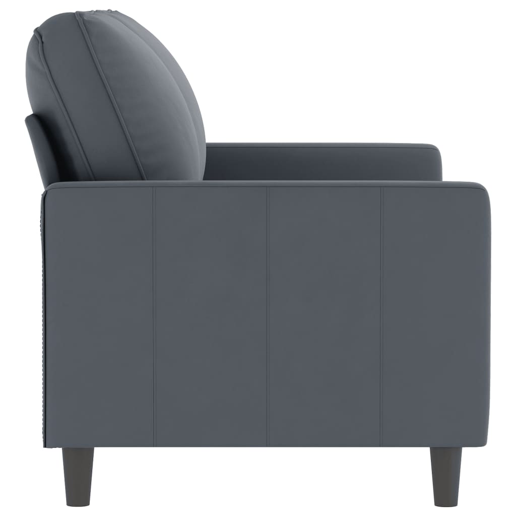 Sofá de 2 lugares 120 cm veludo cinza-escuro