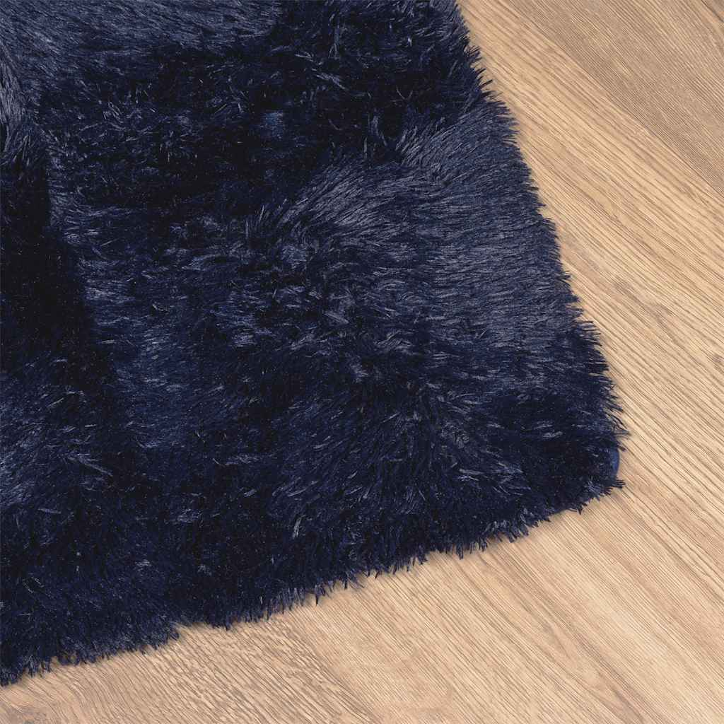 Tapete shaggy de pelo alto navarra 160x160 cm azul-marinho
