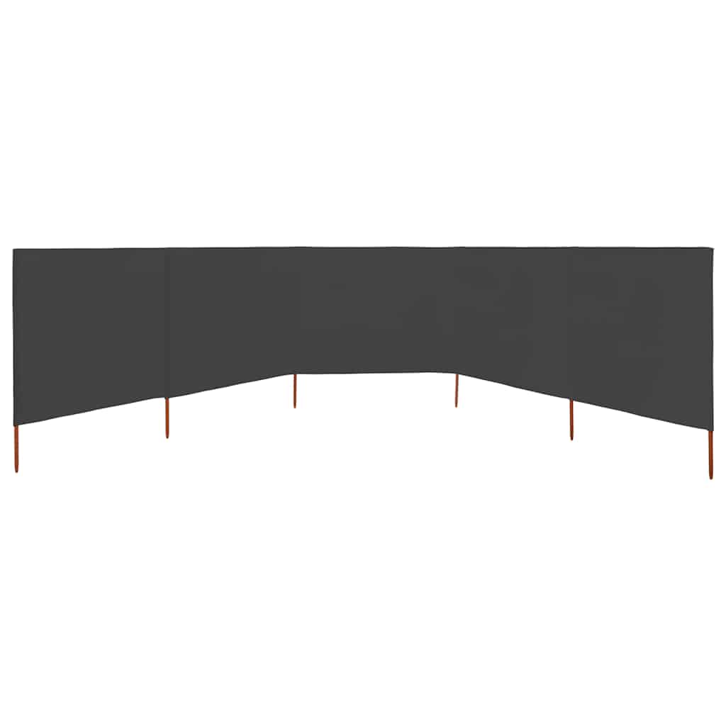 Para-vento com 5 painéis em tecido 600x160 cm antracite