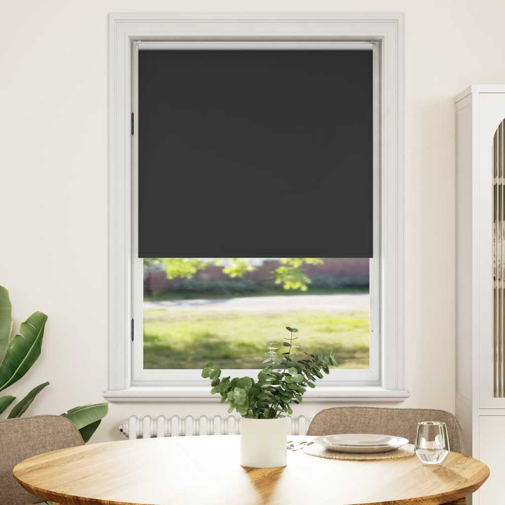 Cortina de rolo blackout, 124,4 x 175 cm, largura do tecido 120 cm, preta.