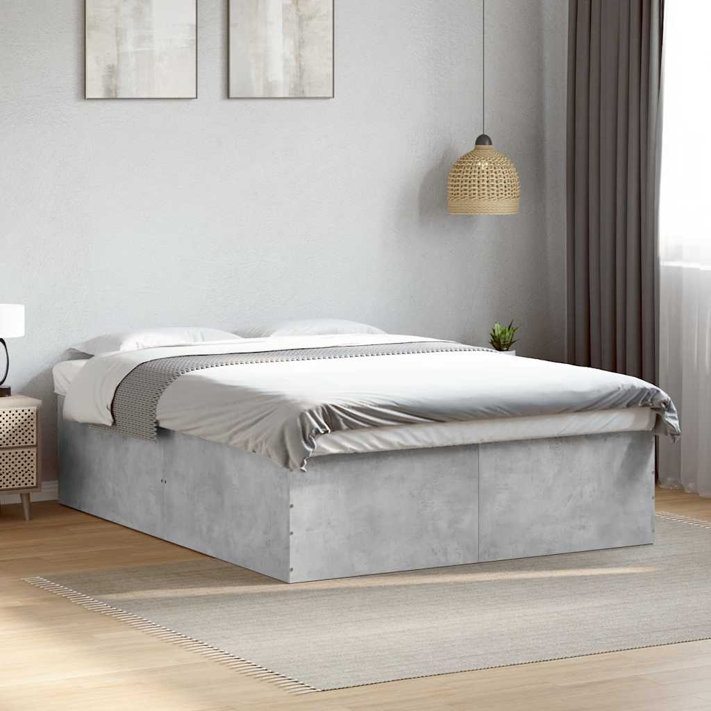 Estrutura de cama 150x200 cm derivados de madeira cinza cimento