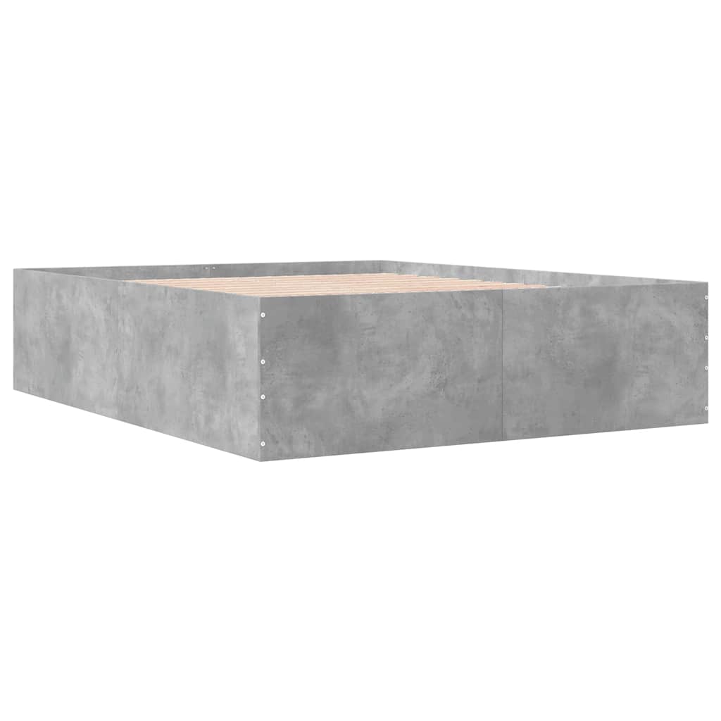 Estrutura de cama 150x200 cm derivados de madeira cinza cimento