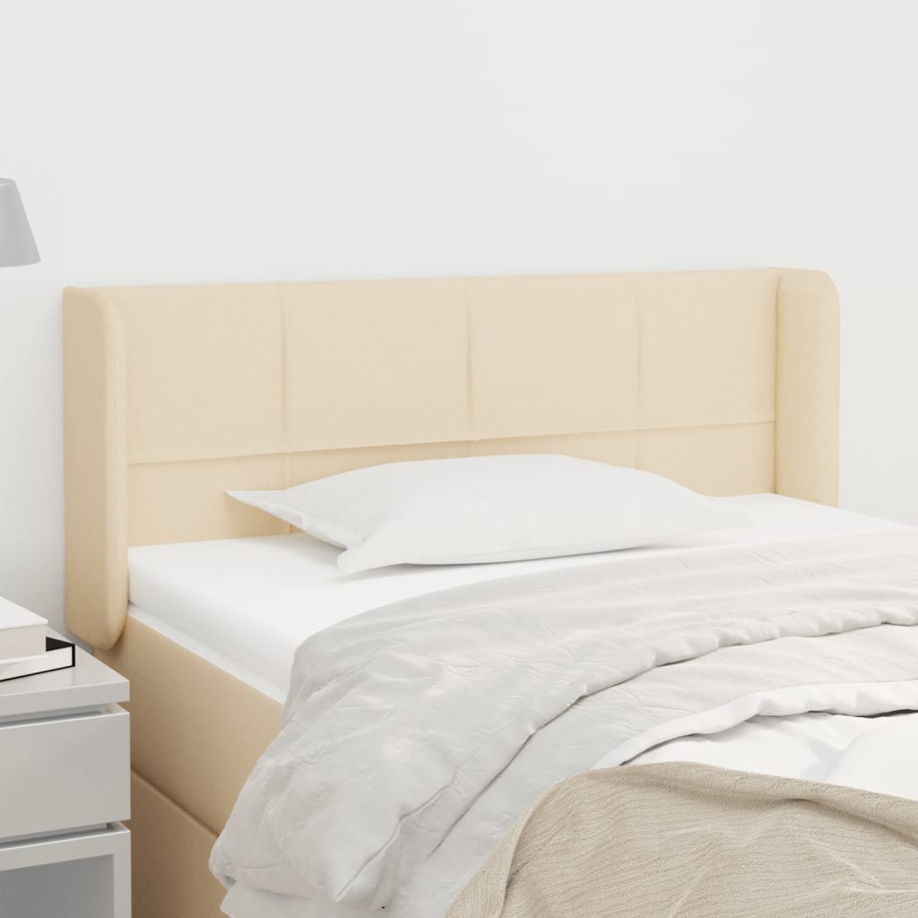 Cabeceira de cama c/ abas tecido 103x16x78/88 cm creme