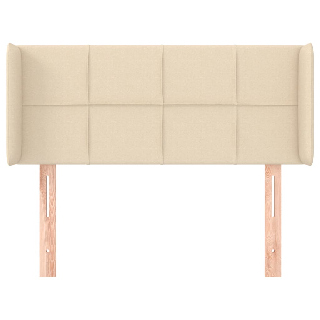 Cabeceira de cama c/ abas tecido 103x16x78/88 cm creme