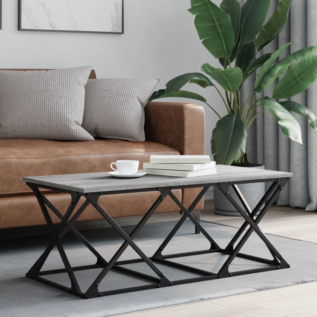 Mesa de centro 100x49x40 cm derivados de madeira cinza sonoma