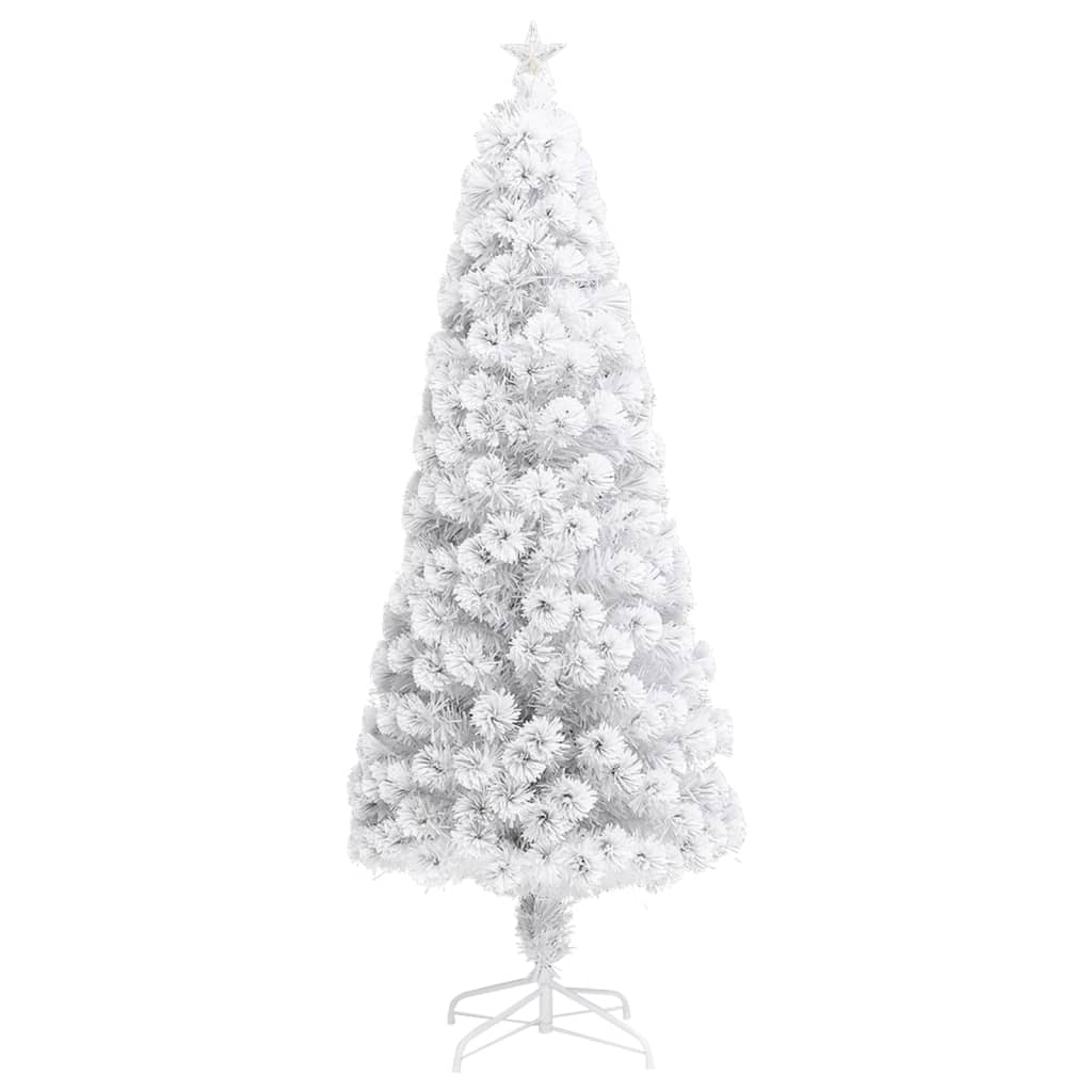 Árvore natal artificial pré-iluminada 210 cm fibra ótica branco