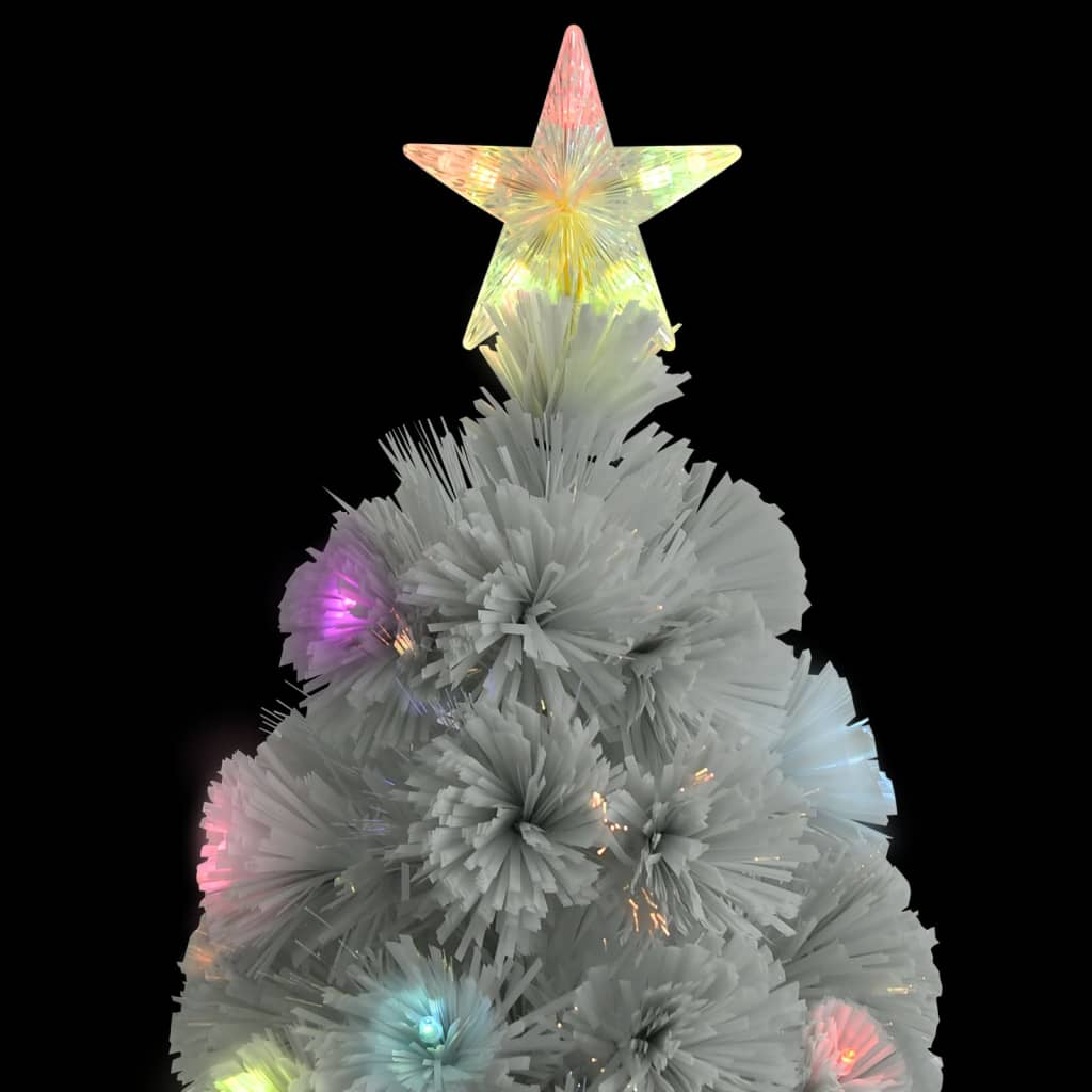 Árvore natal artificial pré-iluminada 210 cm fibra ótica branco