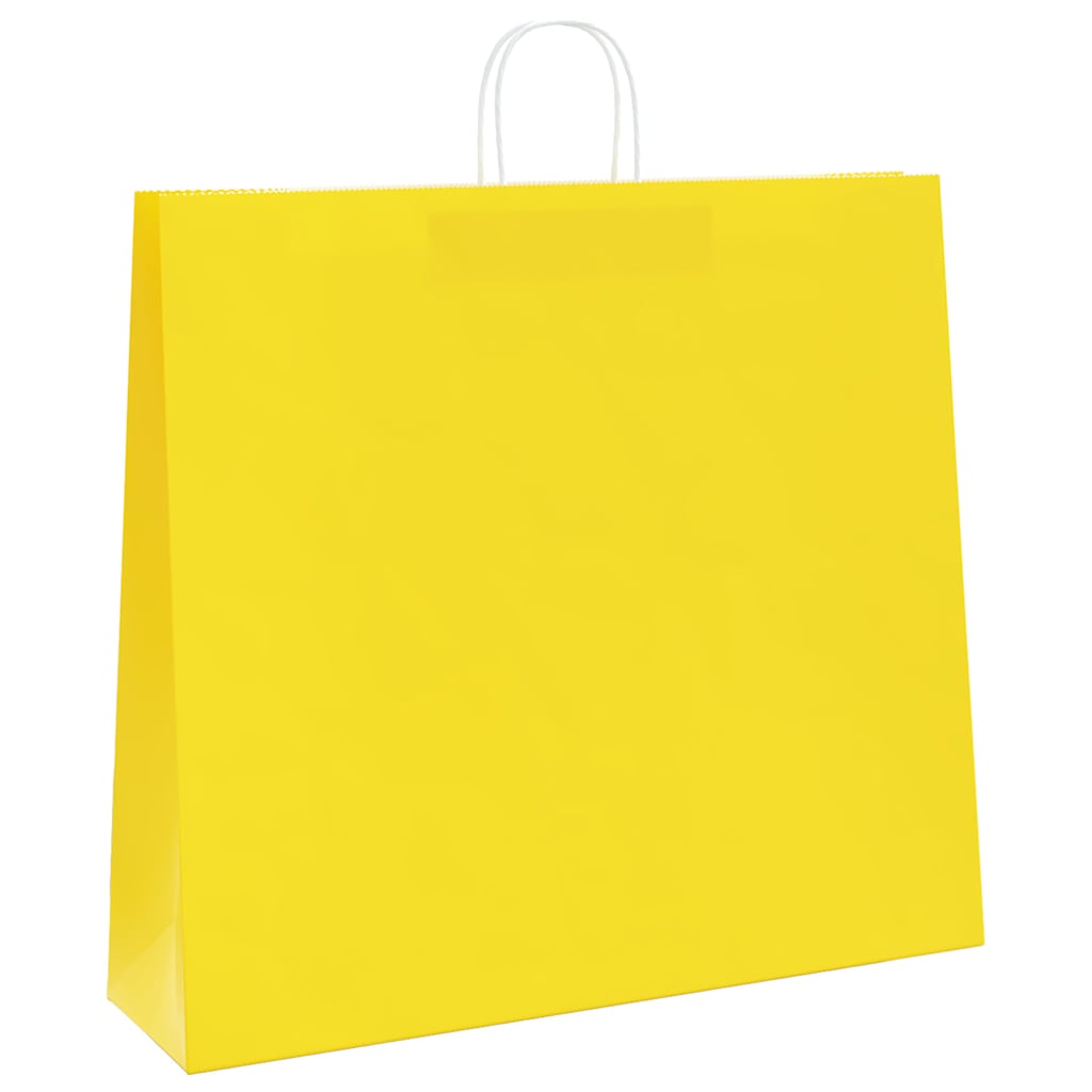 Sacos de papel 250 unid com alças amarelo 54x15x49 cm